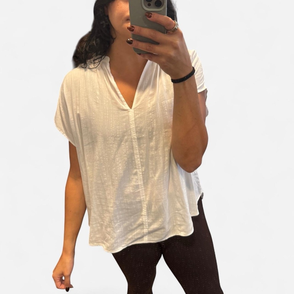 White Short Sleeve Blouse